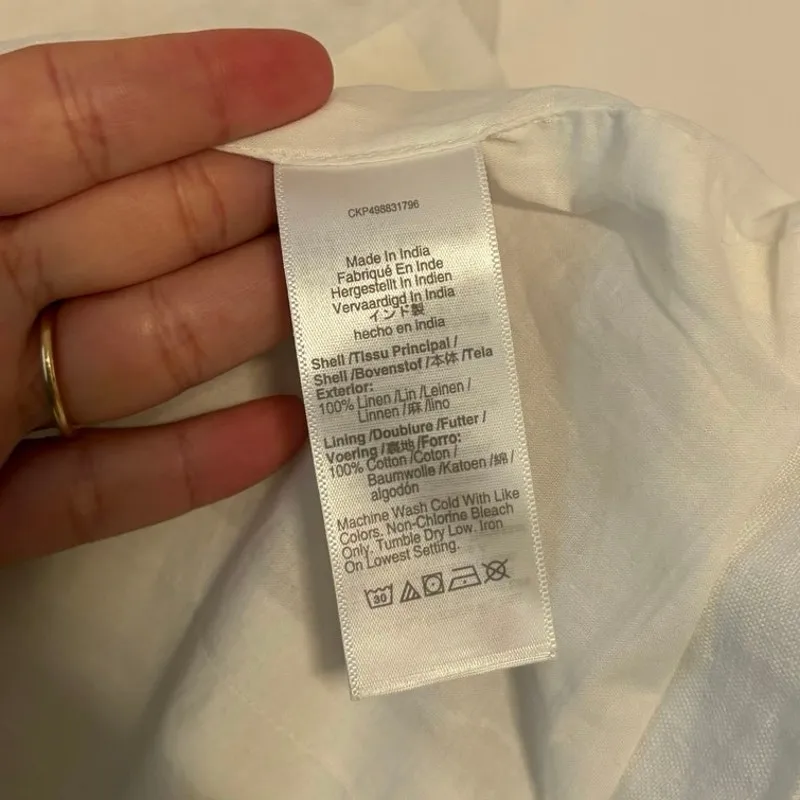 NWT Madewell Scoopneck Cutaway Linen Vest In White Salt Size 8 - Image 7