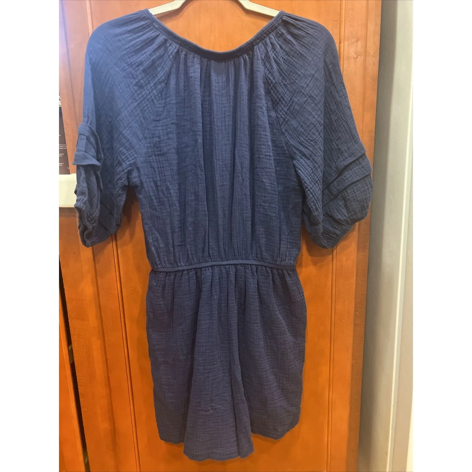 Knox Rose Women's Relaxed Short Sleeve Gauze Romper  Blue XS NWT - Image 8