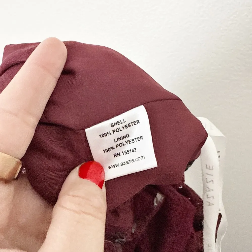 [Azazie] Hurley Lace V-Neck Bell Sleeve Chiffon Bridesmaid Maxi Dress NWT Sz 18 - Image 10