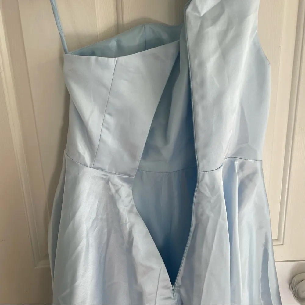 Boutique Cocktail dress pastel Blue Asymmetrical One-Shoulder one size y2k retro - Image 5