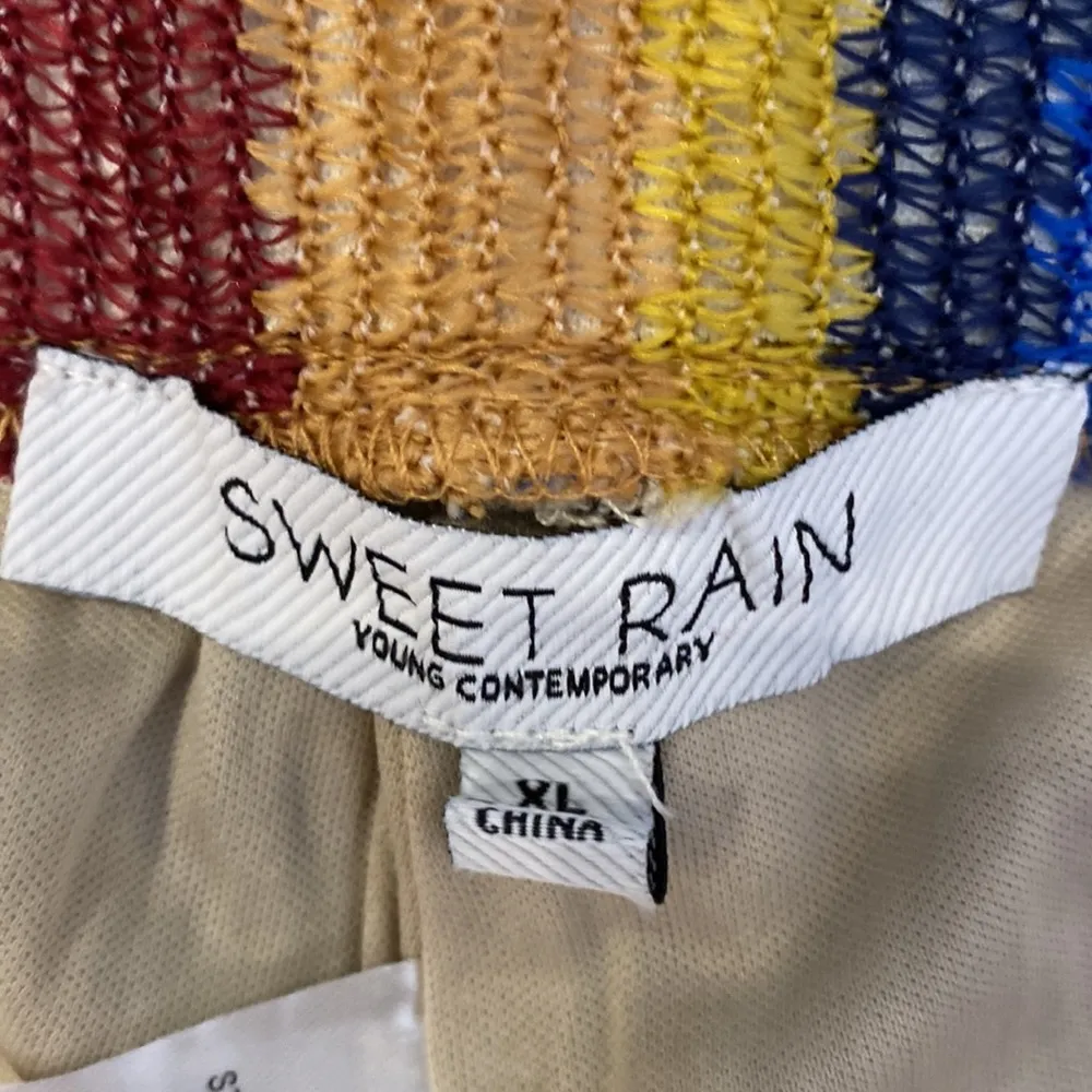 Sweet Rain Striped Wide Leg Colorful Sheer Pants w/ Shorts Lining NWT Sz XL - Image 6