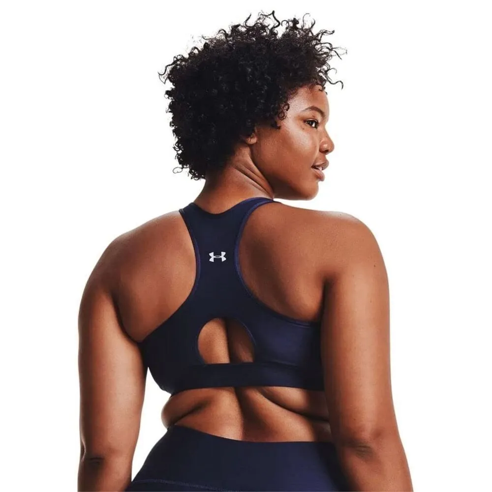 ✨Under Armour Women's Mid Keyhole Graphic Sz Large Navy Sports Bra✨ - Image 4