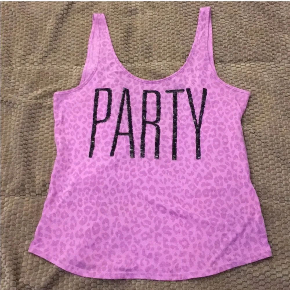 Pink Victoria secret Sequin party Top Sz L - Image 3