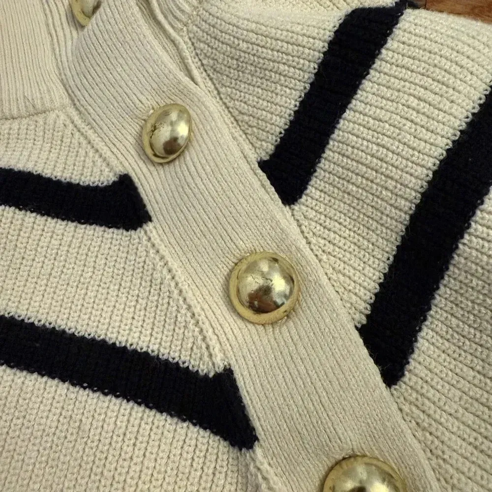 Who What Wear Striped Sweater Button Crewneck size XS - Image 8