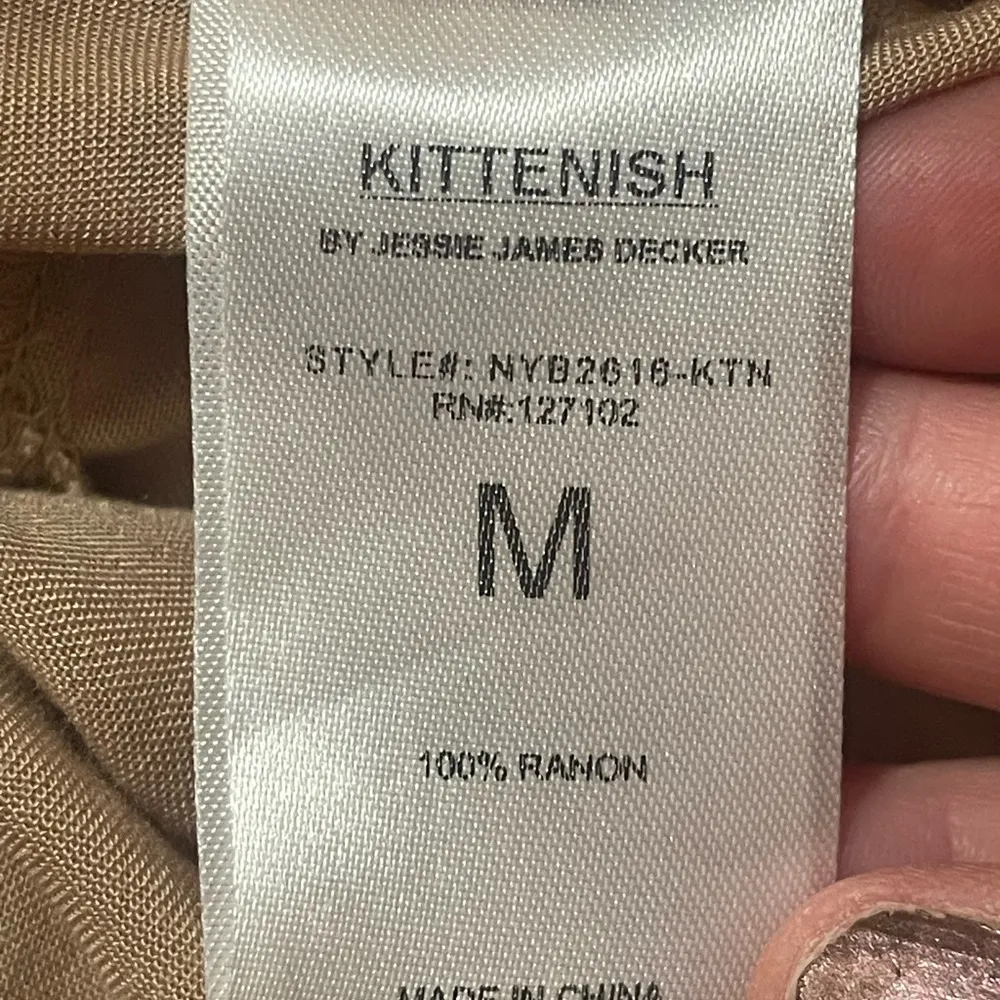 Kittenish Linen Look Wide Leg Jumpsuit w/ V-neck Sleeveless Design Flowy Sz M - Image 11