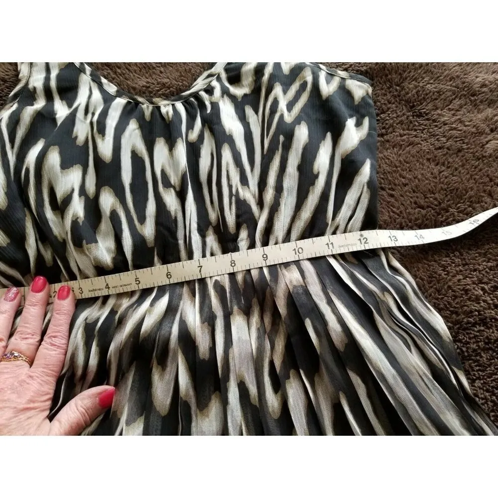 Jack by BBDakota Sleeveless Scoop Neck Pleated Skirt Animal Print Dress Sz (0) - Image 8