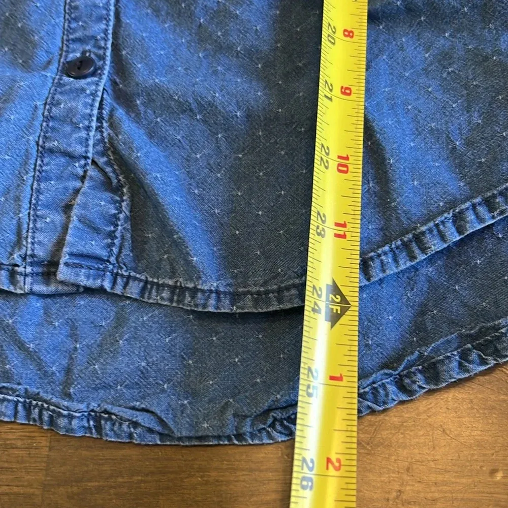 Madewell Denim Chronicle Button-Down Short Sleeve Shirt Oversized Boxy Textured - Image 7