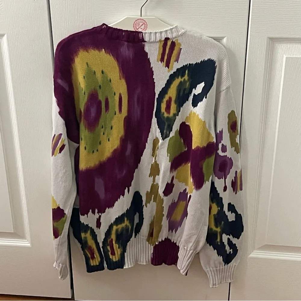 Ralph Lauren Collection Purple Label Printed Cotton Crewneck Sweater - Image 4