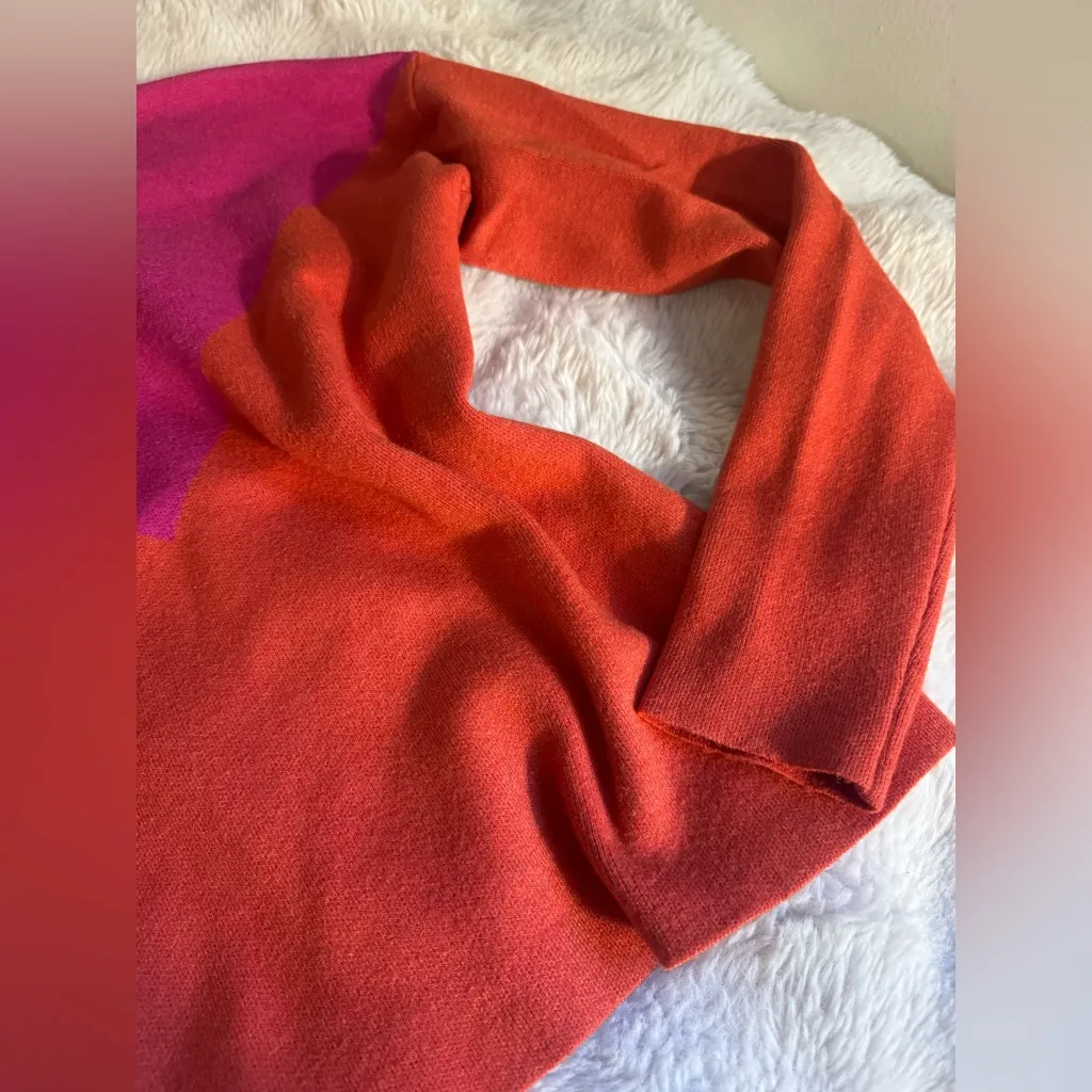 Cynthia Rowley  Pink and Orange Turtleneck Sweater - Image 8