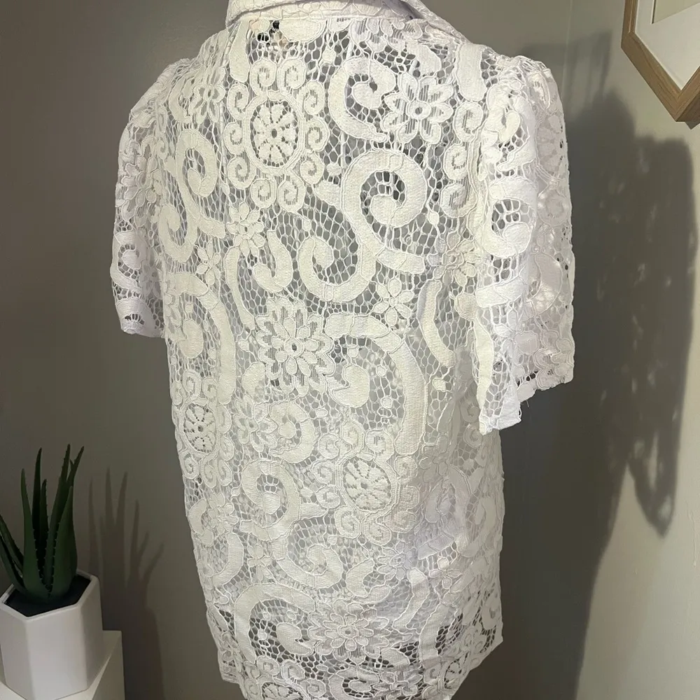 NWT Nanette lepore white lace top with layering tank - Image 6