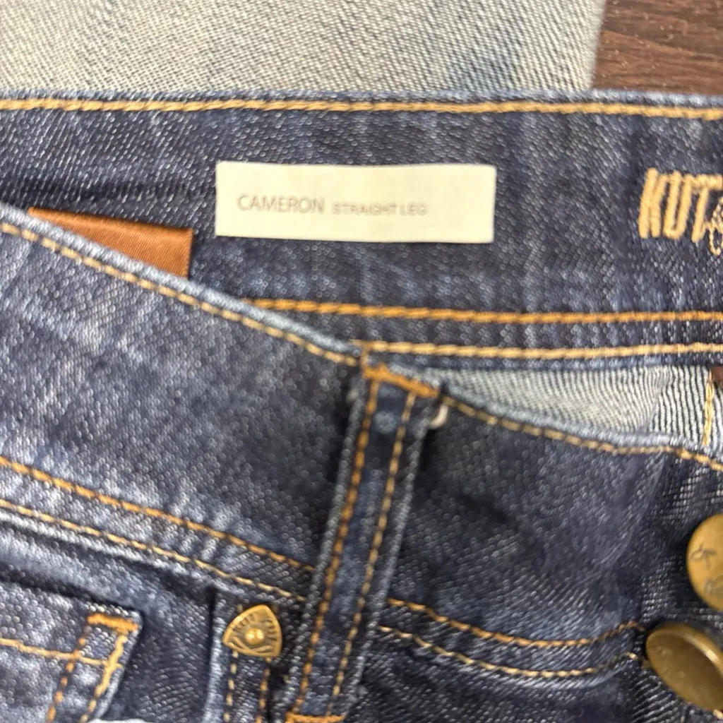 Kut from the Kloth Dark Blue cameron straight leg cuffed Jeans - Image 3