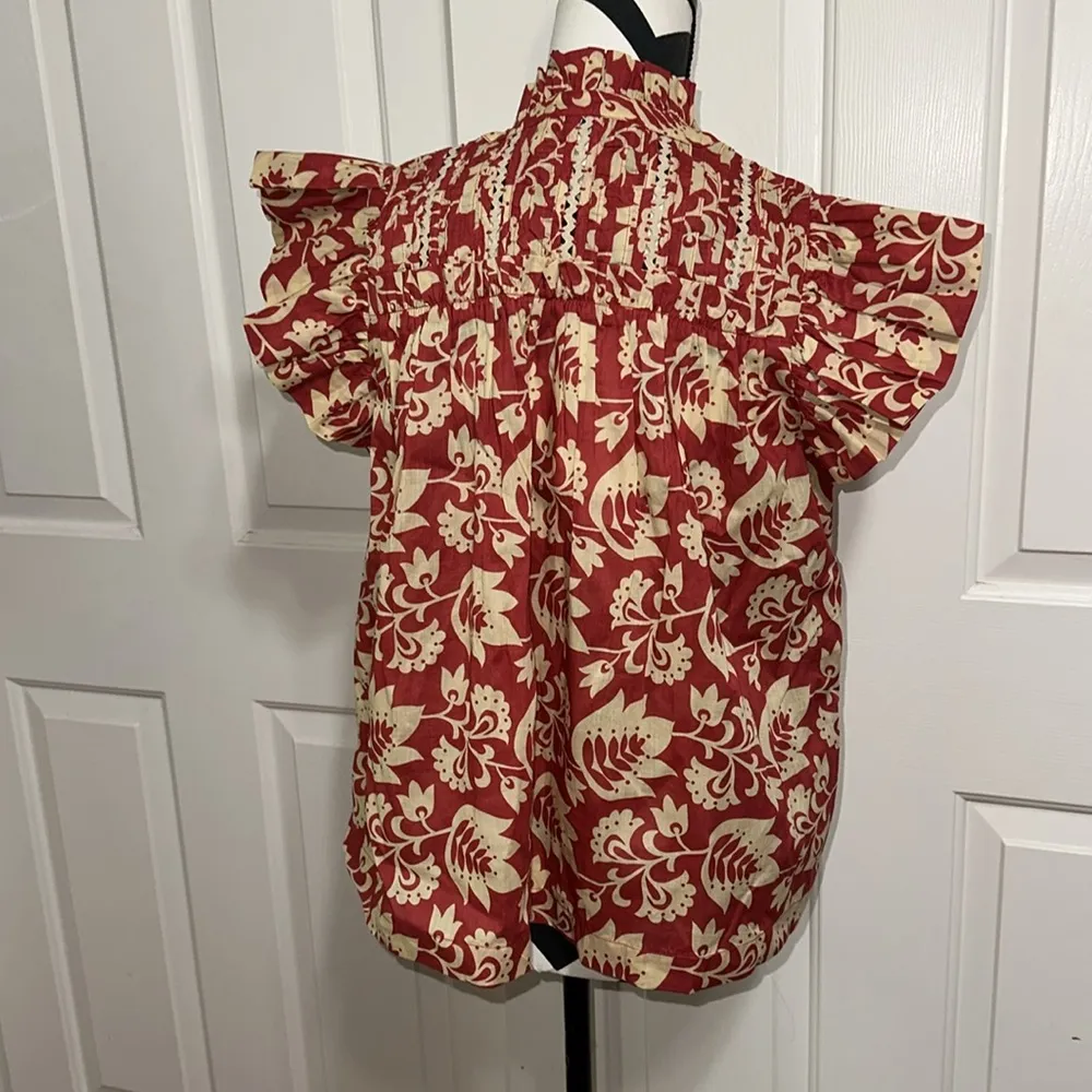 Sea New York Linda Flutter Sleeve Top Red Size XS - Image 3