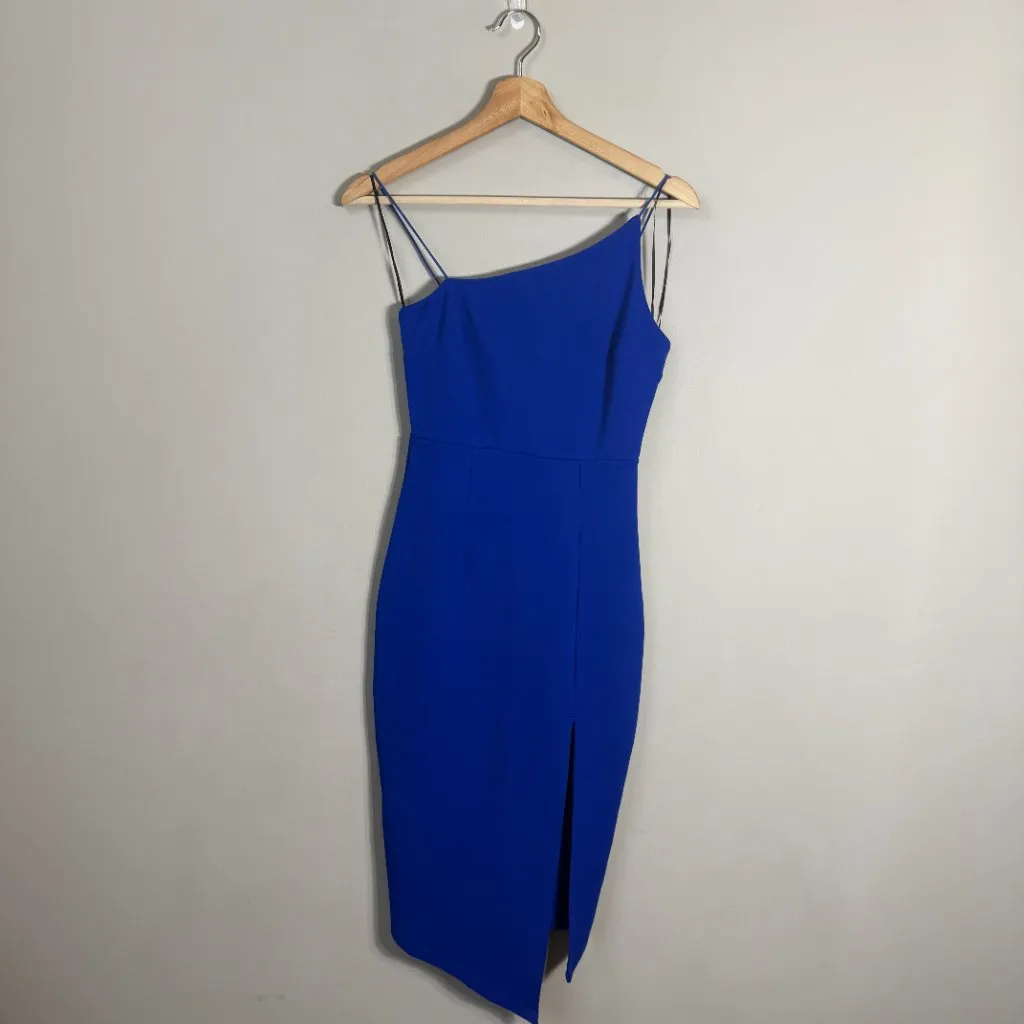 Hello Molly Outta Cash Midi Dress Women's XS 2 Blue Slit Cocktail Party NWOT - Image 6