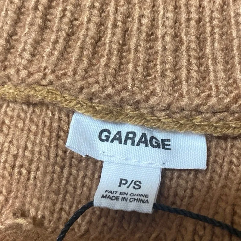 Garage Brown Long Sleeve Plaid Button Down V Neck Cropped Cardigan Sweater S - Image 3