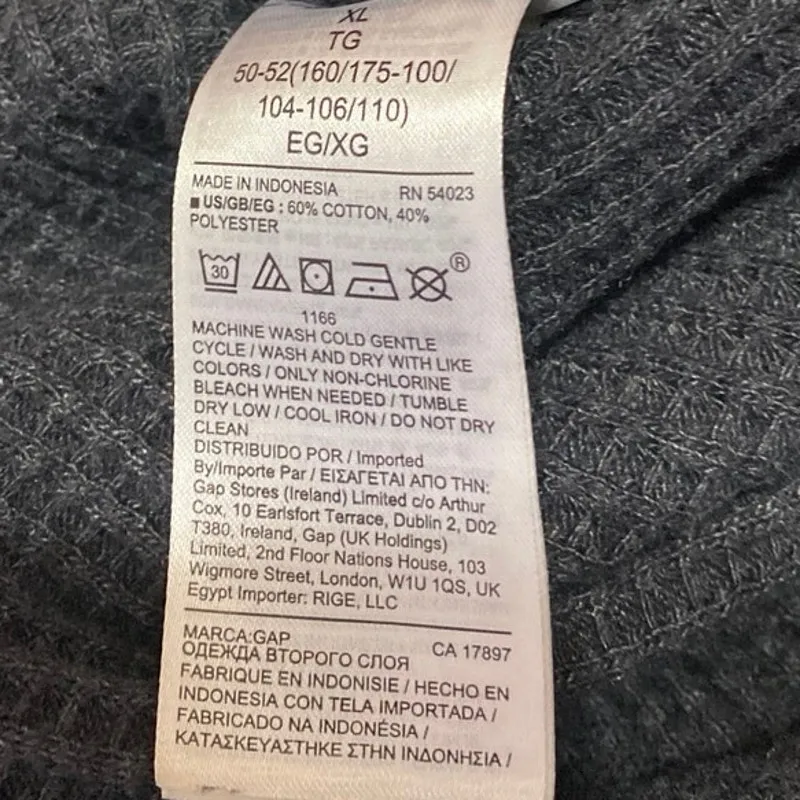 GAP Sweats Black Rib Knit Tapered High Waist Drawstring Trousers Jogger Pants XL - Image 5