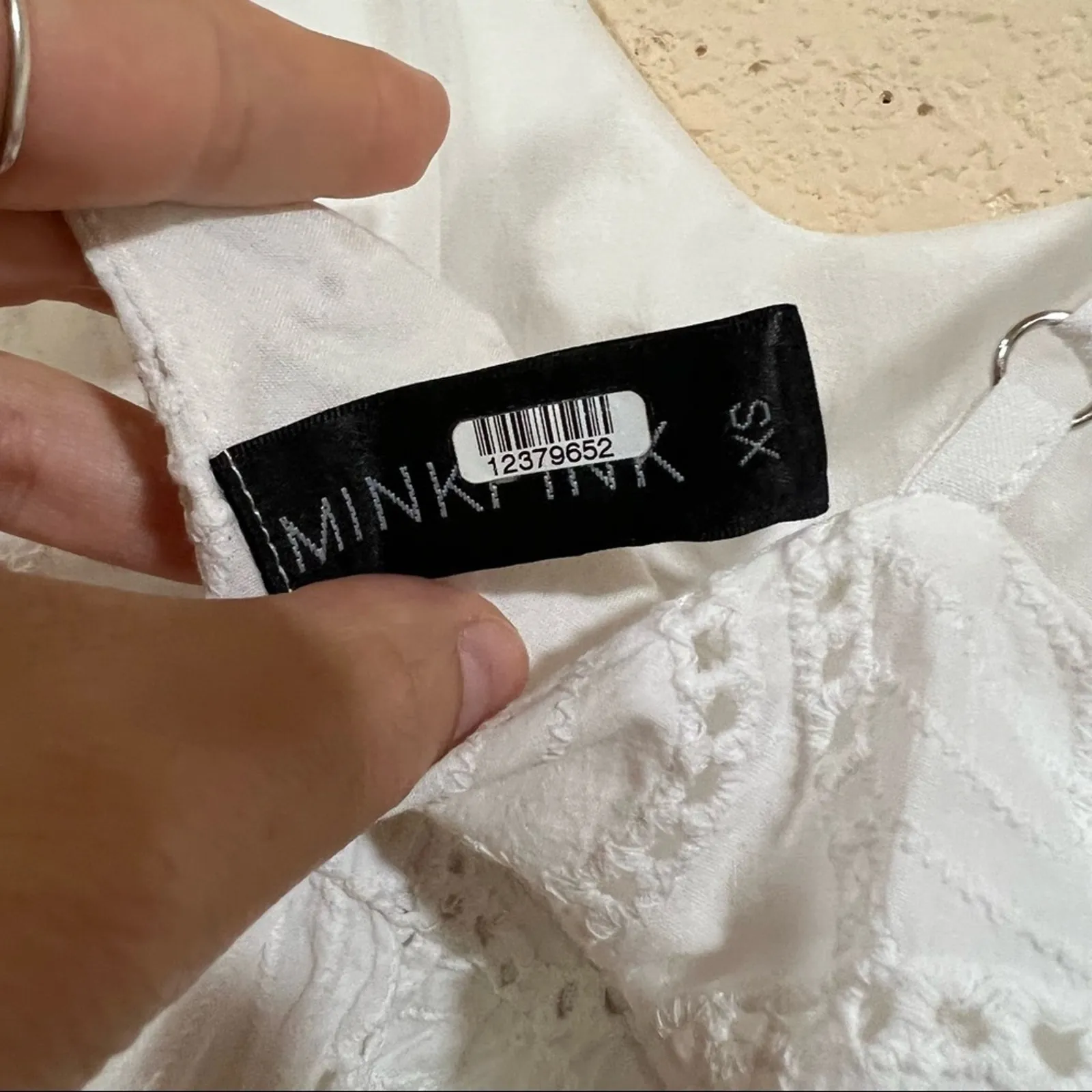 Minkpink White Nirvana Embroidered Leaf Swing Mini Dress - Image 8