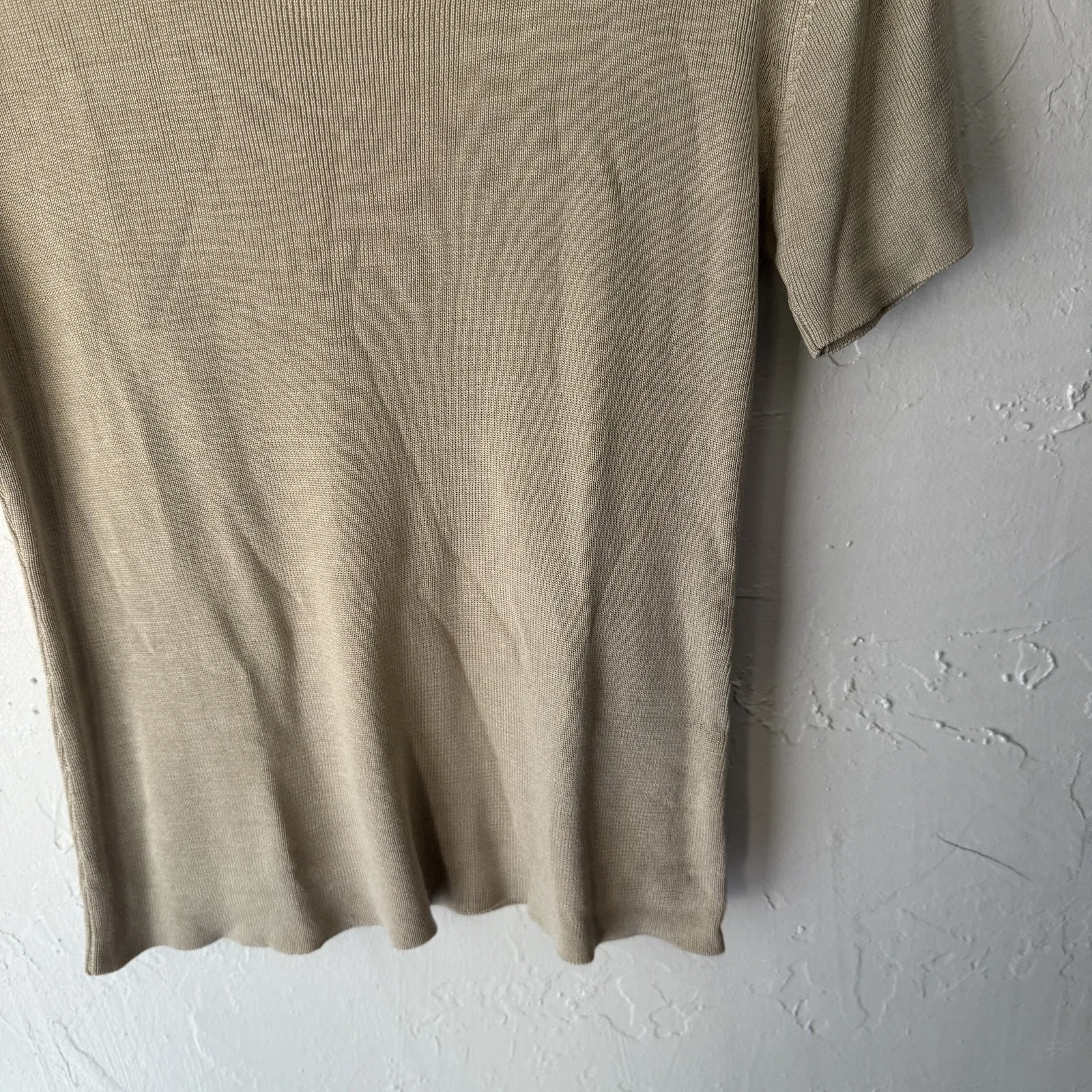 Casual Corner Sweater Vintage Y2k Large‎ Short Sleeve Silk Knit Cottage Top - Image 3