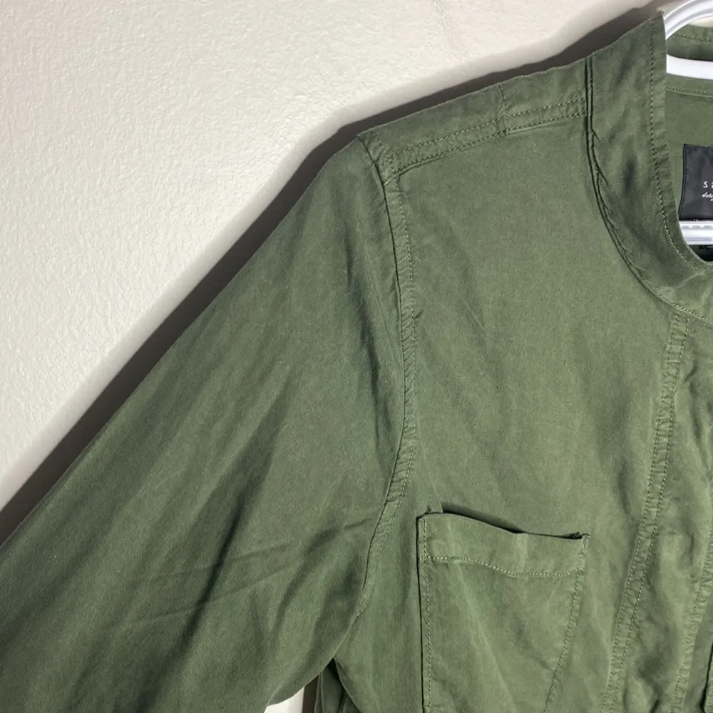 Sanctuary crafted and tailored lyocell front tie patch pocket utility jacket S - Image 4