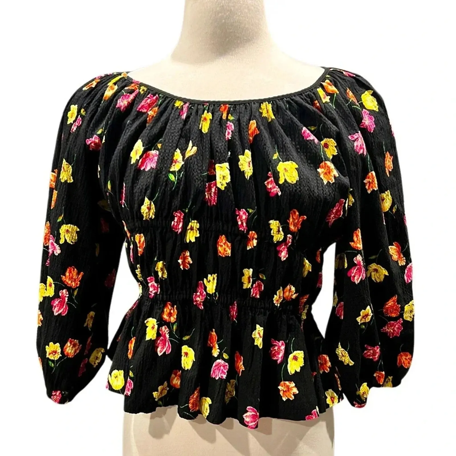Kate Spade Tulip Toss Riviera Top, Black Size Large - Image 7