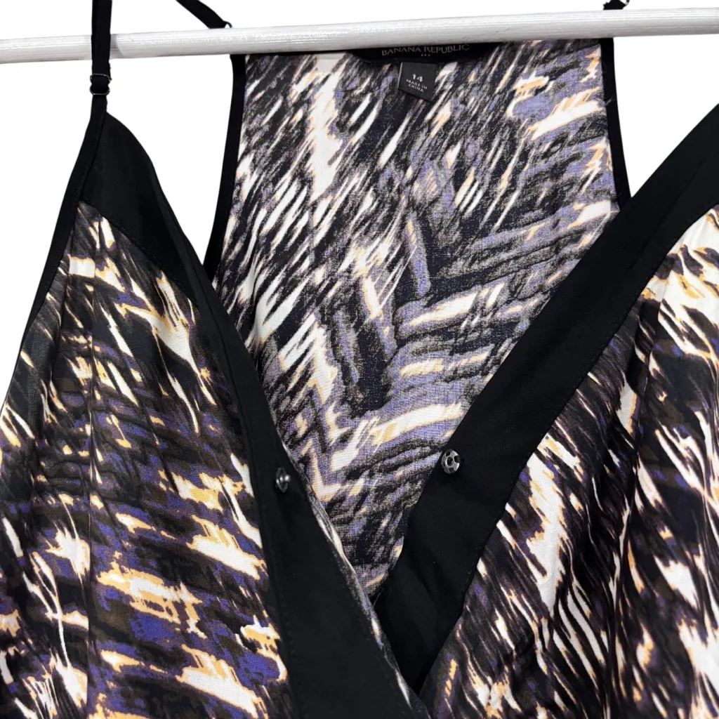 Banana Republic Sleeveless Colorful Tapered Leg Jumpsuit Size 14 - Image 5