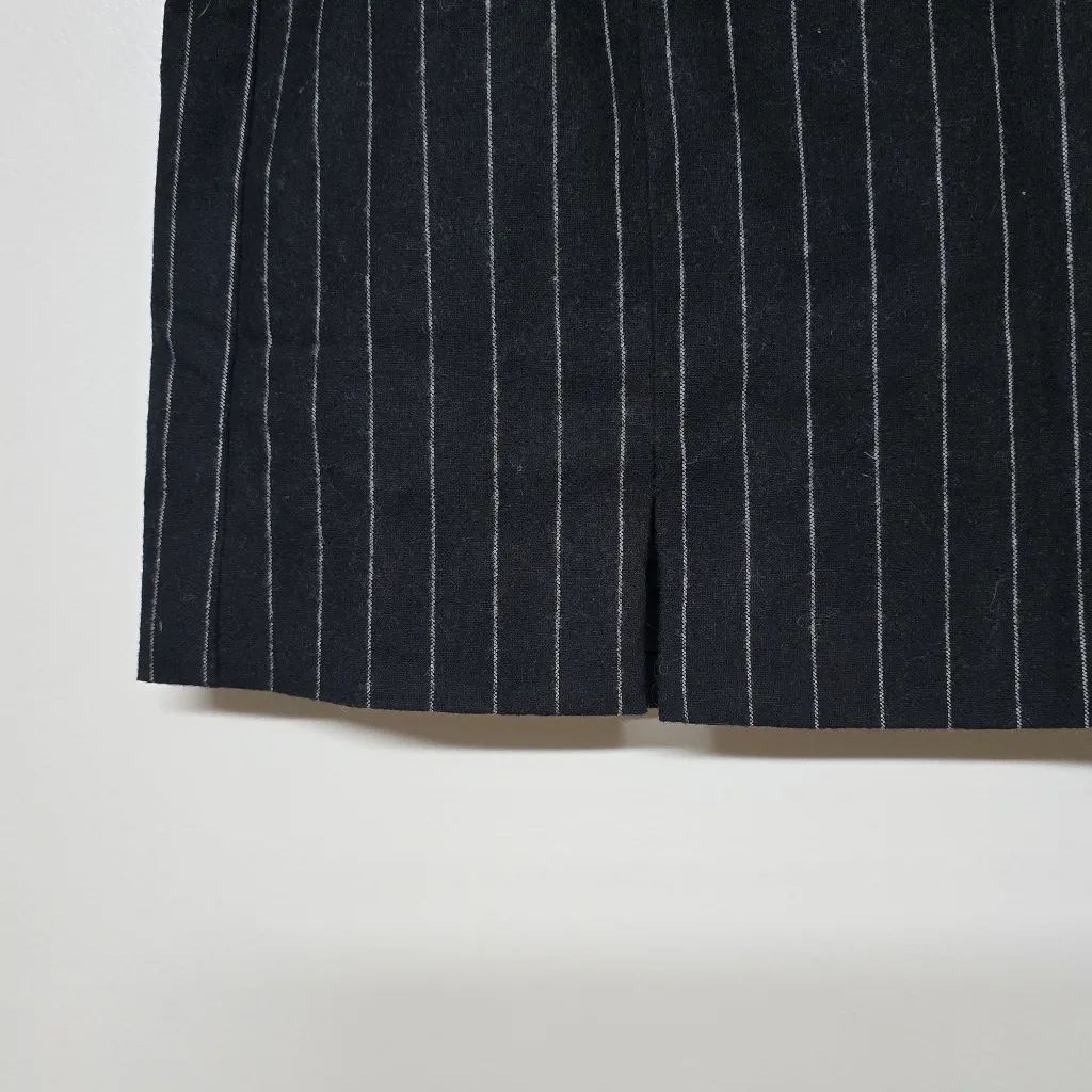 Madewell Wool-Blend Pin Stripe‎ Mini Skirt Italian Fabric sz 8 NWT - Image 5