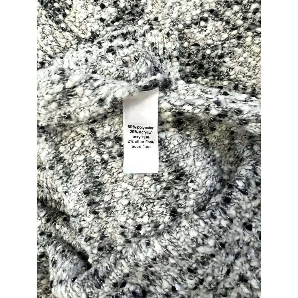 Maurices SWEATER DRESS Size S White Black Gray Knobby Knit & Gold Thread - Image 6