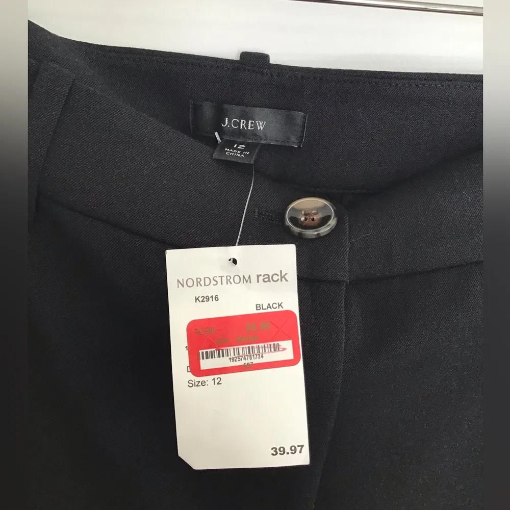 J Crew Women's Black Polyester Viscose Elastane Blend Dress Pants Size 12 NWT - Image 2