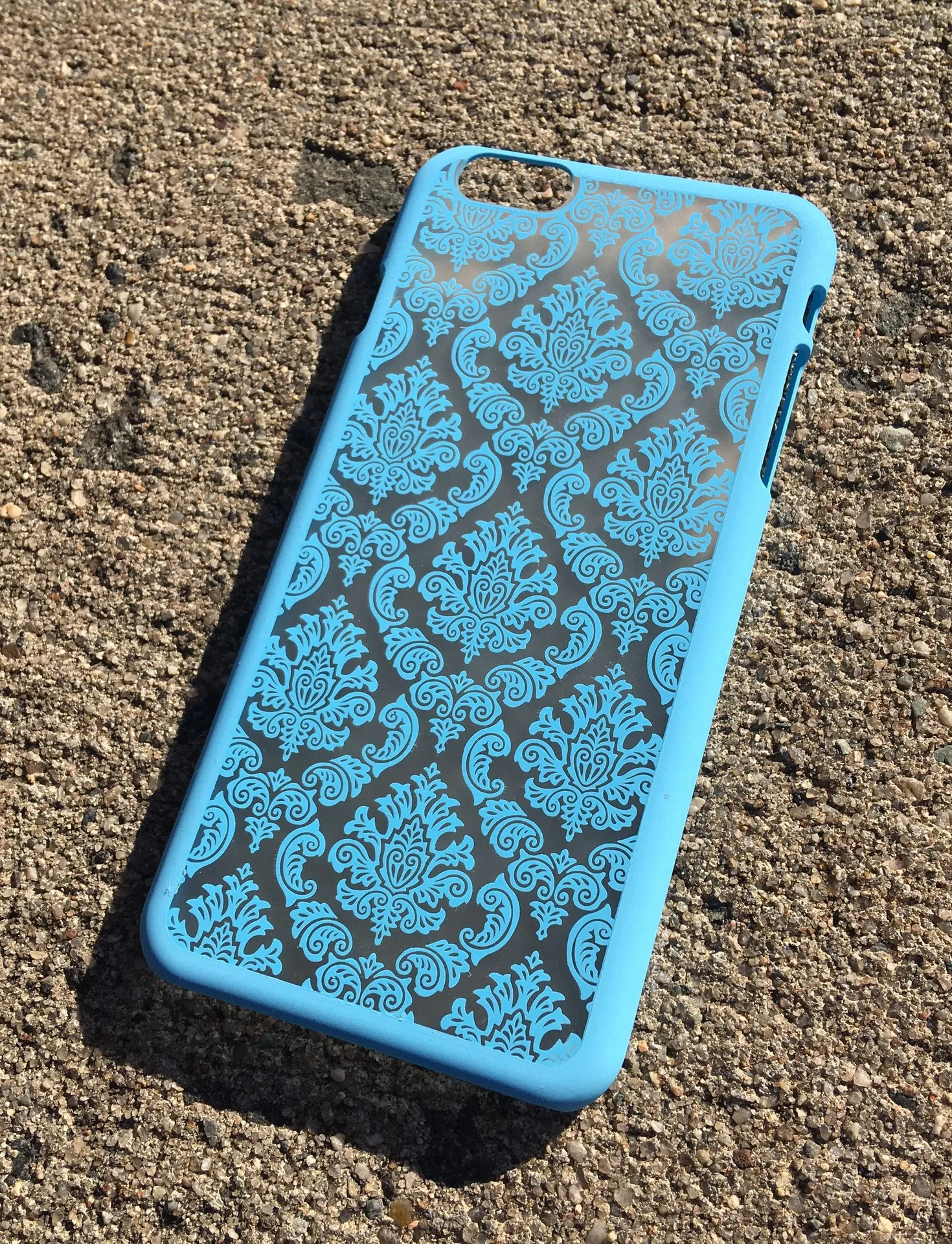 iPhone 6Plus/ 6s Plus Fashion Flower Lace Shockproof Hard Case Blue Multi - Image 2