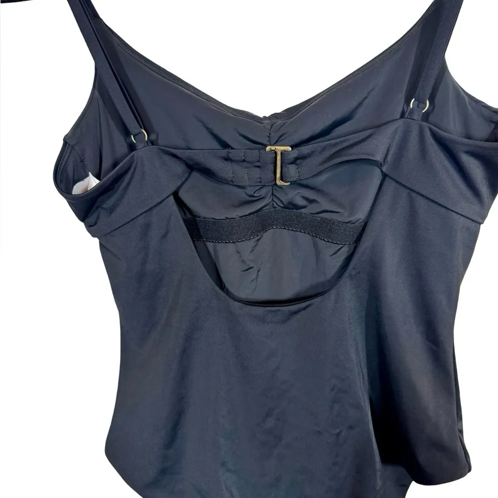 NEW NWT Andie The Symi Ruched One Piece Bathing Suit Swimsuit Eco Nylon in Black - Image 8