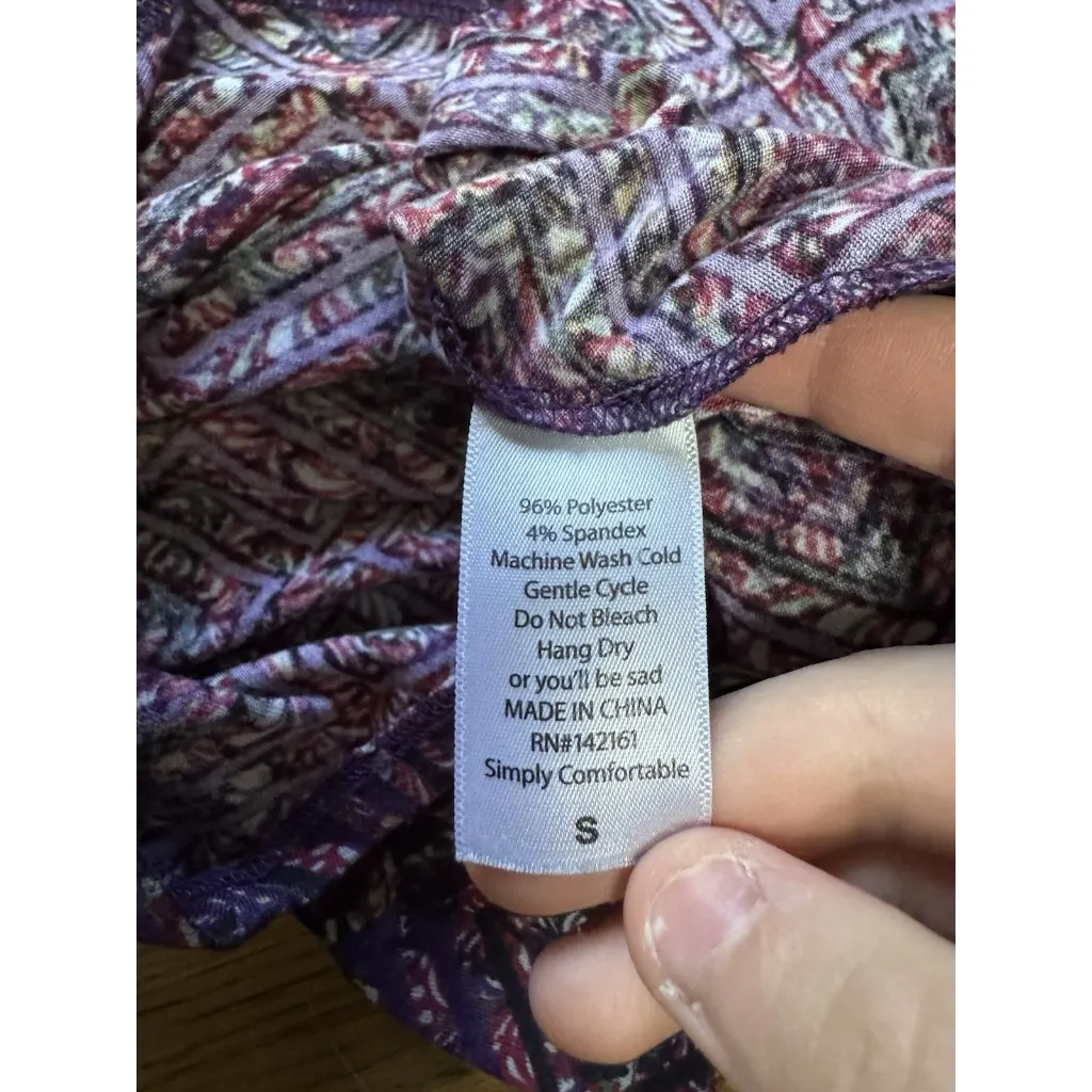 LuLaRoe T Shirt Size Small High Low Short Sleeve Striped Stretch‎ Teacher - Image 6