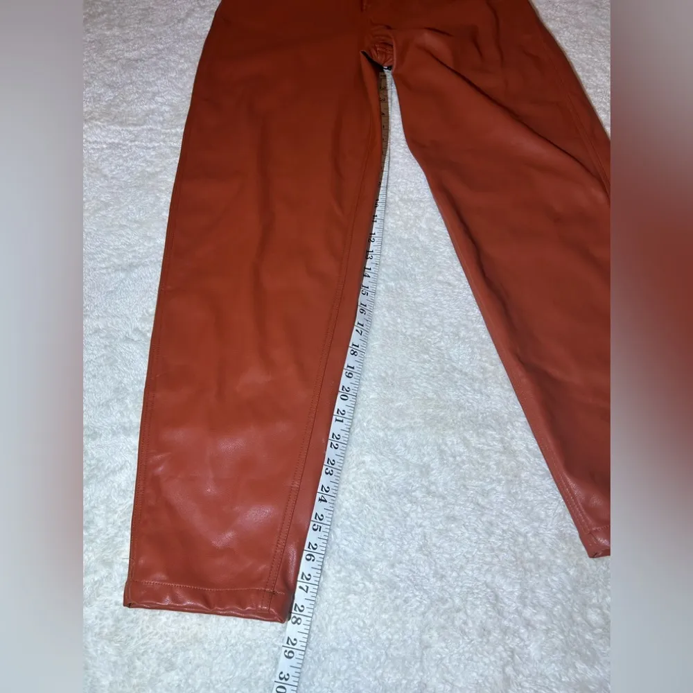 NWT WeWoreWhat‎ Dani Vegan Leather Boyfriend Burnt Orange Dress Pants - Image 4