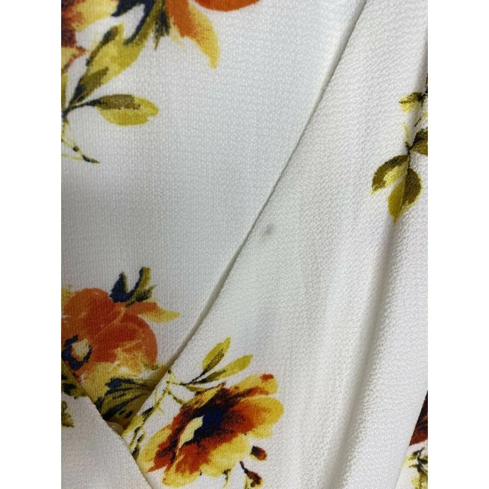 Socialite Blouse Size XS Women's Floral Short Sleeve V Neck Button Peplum Waist - Image 6