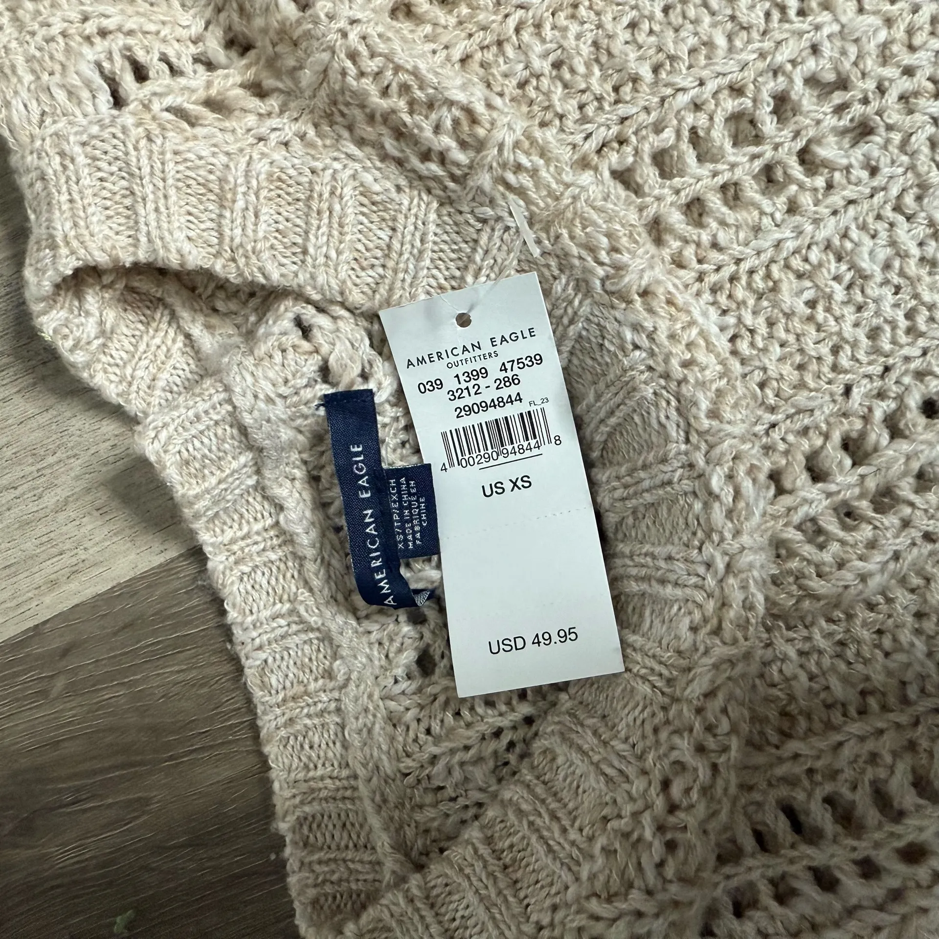 American Eagle Outfitters Cream Long Sleeve Dress - Image 4