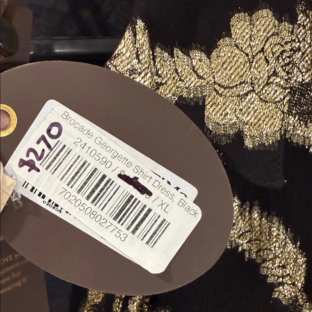 byTiMo Women's Black Belted Tiered Brocade Mini Dress XL NWT - Image 5