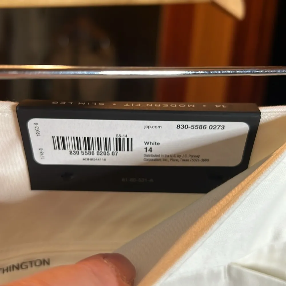 Worthington Modern Fit Crop Pant White Cotton Blend Stretch Casual Size 14 NWT - Image 5