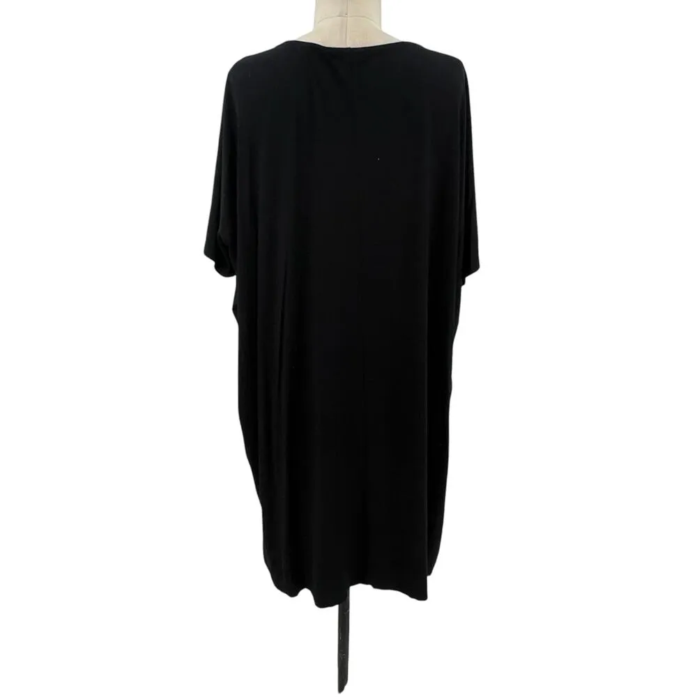 Eileen Fisher Short Sleeve Jersey Viscose Tunic Top Dress Black‎ Size Medium - Image 6