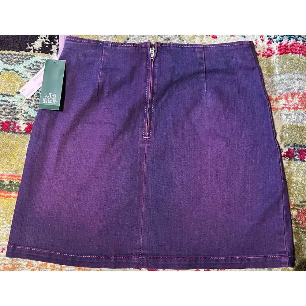 Wild fable Stretch Denim Purple Notch Jean Skirt Women's Size 6 NWT - Image 4