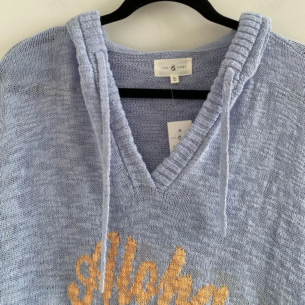Lou & Grey Aloha Knit Hoodie V-Neck Sweater XL NEW Beachy Summer Coastal - Image 3