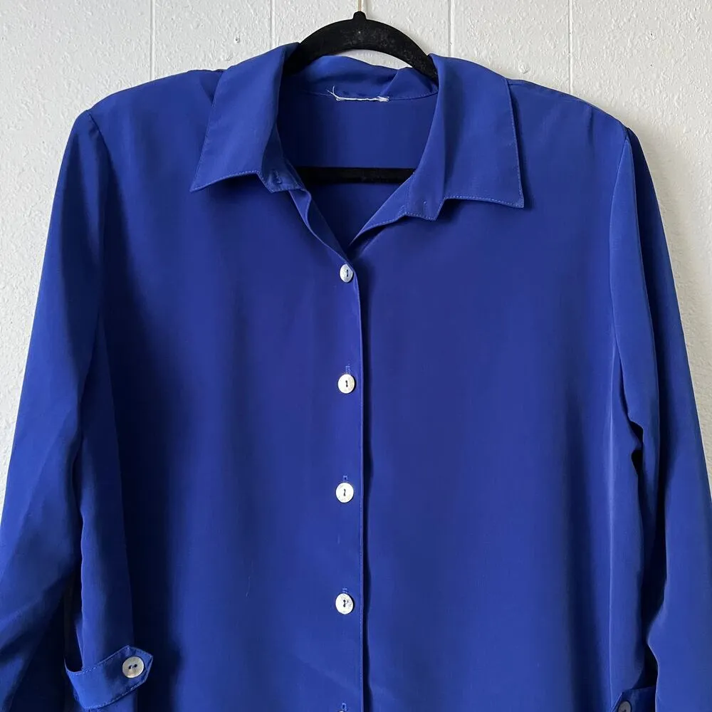 Career Workwear Womens Top XL Professional Corpcore Business Office Party Event Blue - Image 2