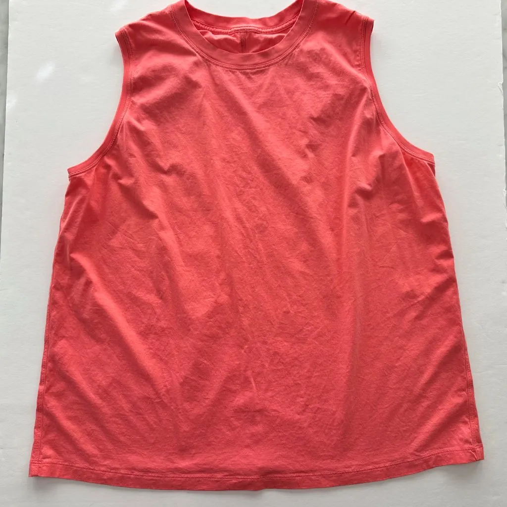 Lululemon All Yours Tank Top Raspberry Cream Size 14 Pima Cotton Muscle $48 - Image 4
