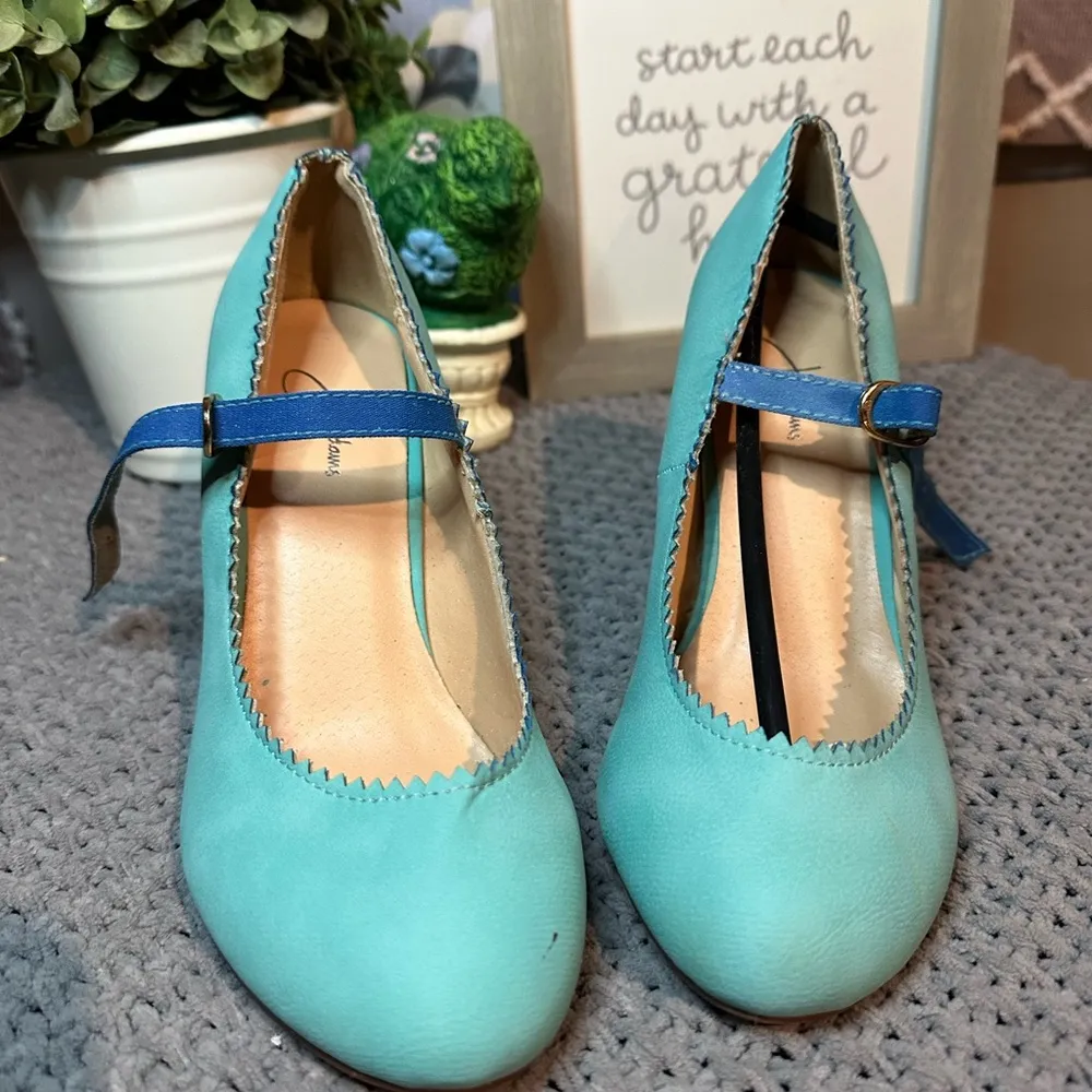 J Adams Teal Mary Jane Heels - Image 3