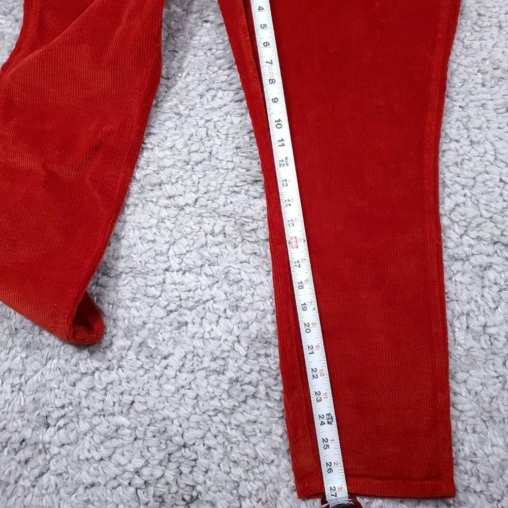 Judy Blue High Waist Slim Fit Corduroy Jeans Women's Size 32 Red Carpenter Pants - Image 12