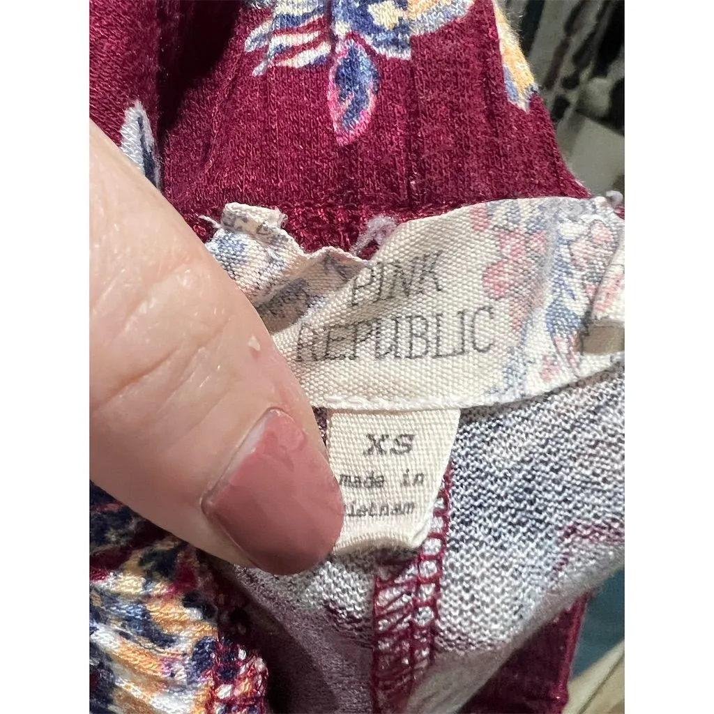 Pink Republic Women's XS Floral Wide-Leg Pants Multicolor Casual - Image 7