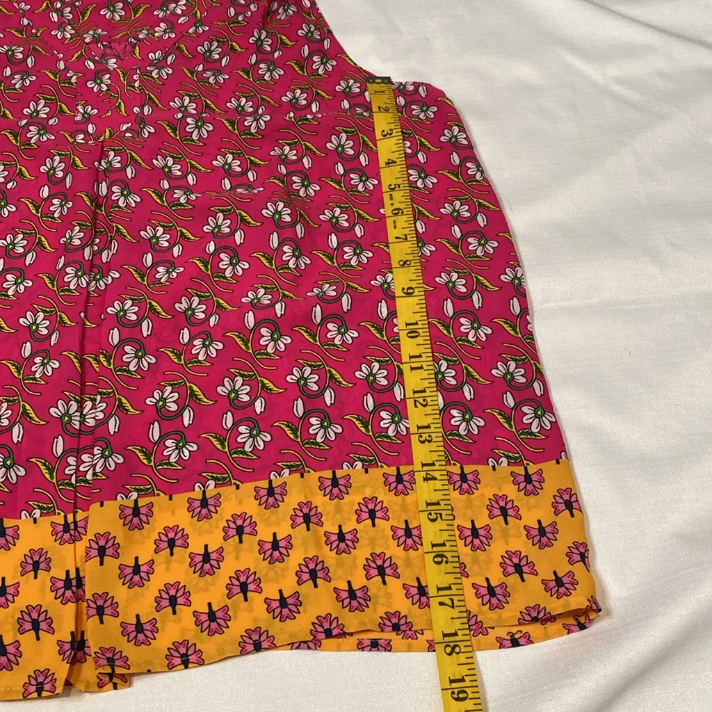 71 Violet and Clare Pink Orange Floral Flowy Tank Size Large - Image 5