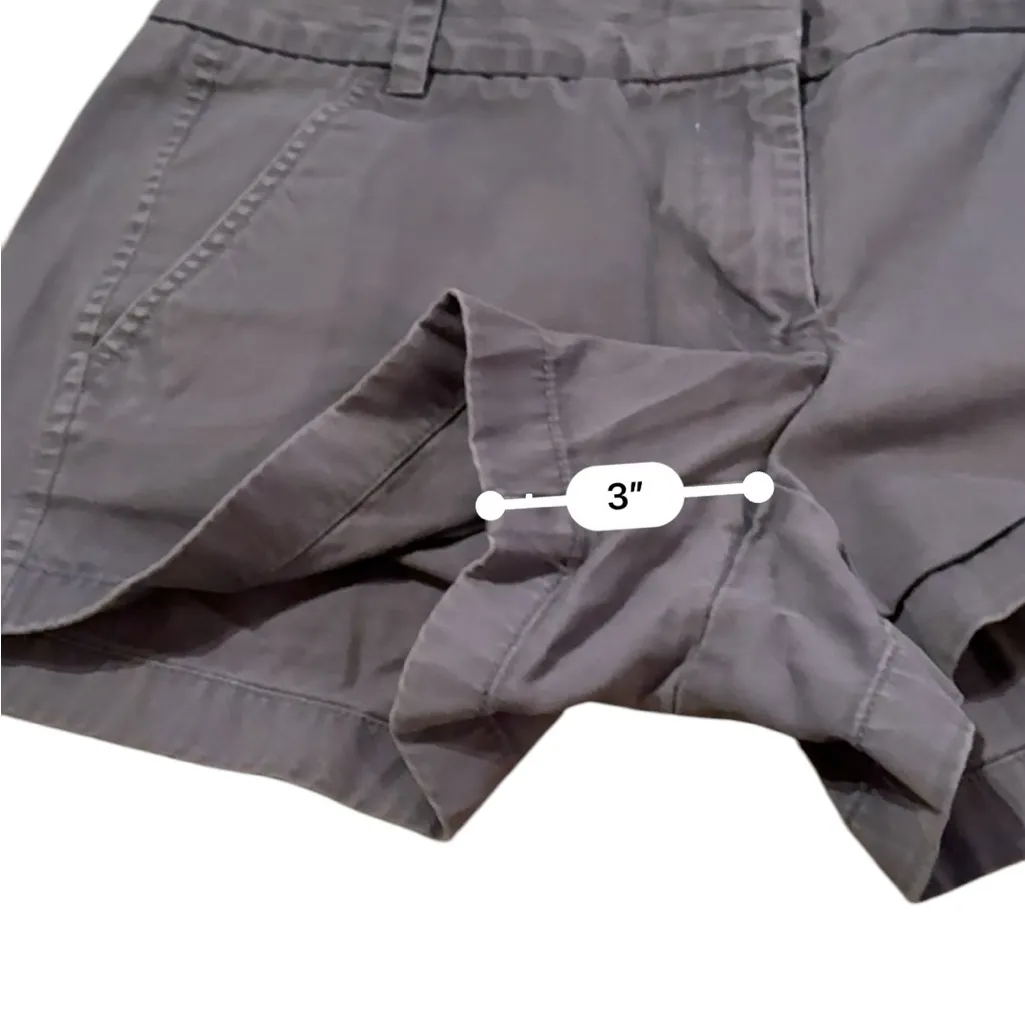 J.Crew Chino Shorts Women's Size‎ 4 Gray 100% Cotton Mid Rise Casual Classic Fit - Image 8