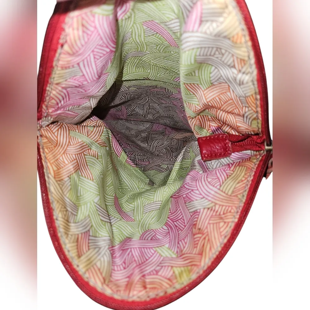 The Sak Deena Red Leather Flap Crossbody Shoulder Handbag 10 X 9 X 4”  Purse - Image 7