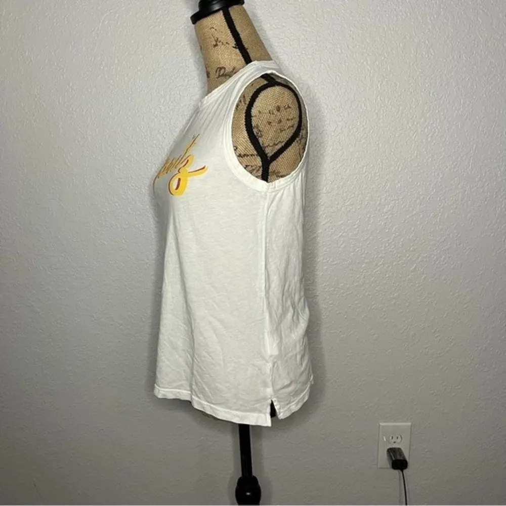 NWT Mate the Label Womens Spritz Retro White Organic Cotton Tank sz XS Bright - Image 54