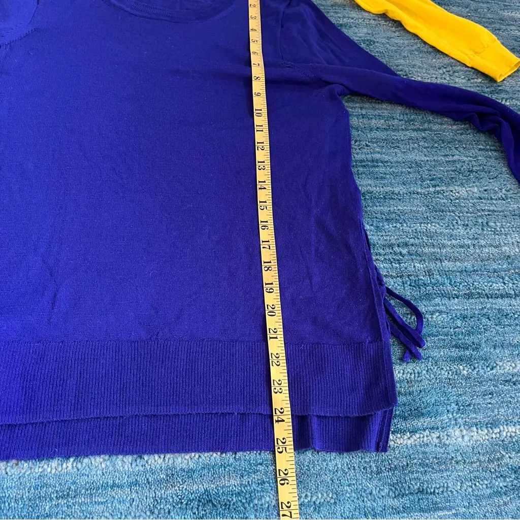 J. Crew Yellow and Blue Crew Neck Sweaters - Image 3