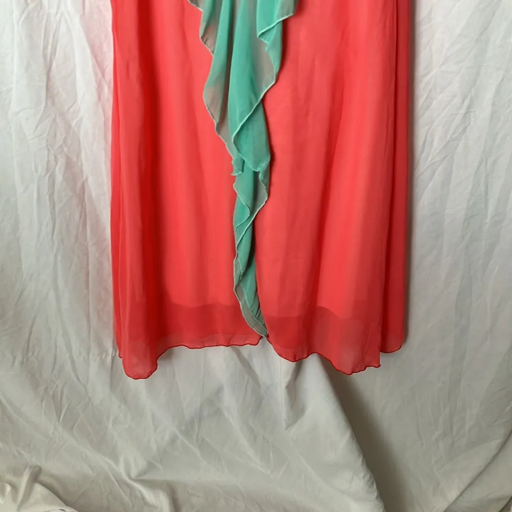 Coii USA: Coral/Teal Flowy Coverup/ Dress - Image 7