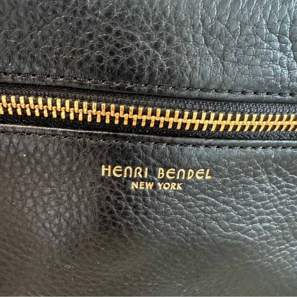 Henri Bendel Black Leather Dylan Tassel Mini Messenger Bag with Cole Haan Strap - Image 5